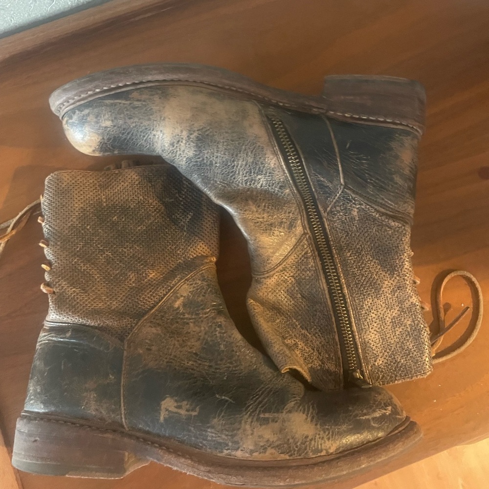 BED|STU Rustic Brown Leather Boots Womens size7,5
